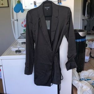 Black chic loungewear coat jacket blazer